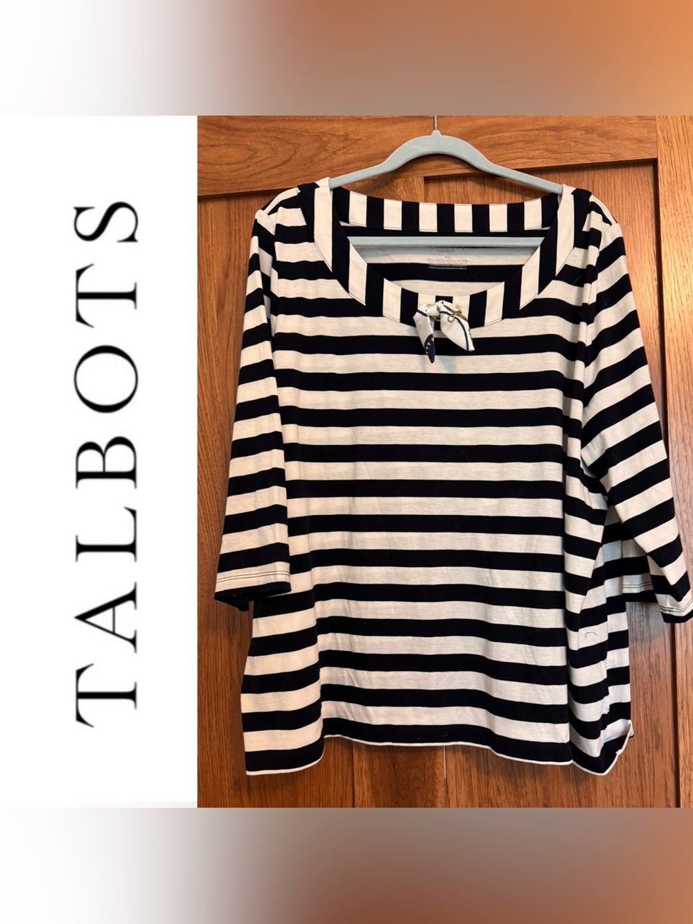 NWOT Talbots Plus Petite 3XP Striped Nautical Top